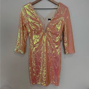 VENUS NWT XS Iridescent Pink Sequin Mini Party Dress